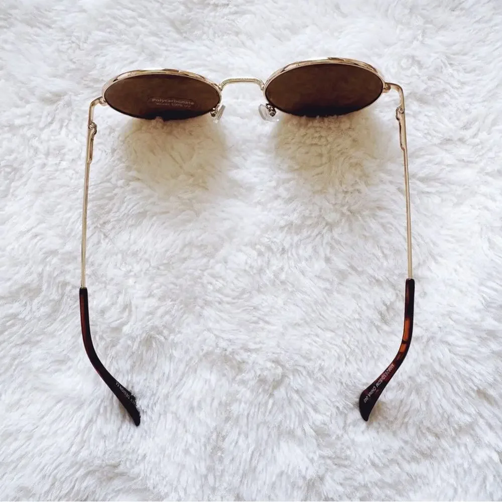 Henry Silver & Gold Rims Round Lens Sunglasses